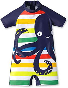 lot 3558 image: PATPAT Octopus Boys Rash Guard Onepiece Swimsuit for Boys Toddler Boy Swimsuit 4-5Y