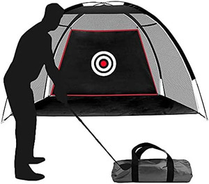 lot 7164 image: ASENVER Black Golf Nets for Backyard Golf Practice Net Golf Hitting Net Training Aids with Target Cloth and Carrying Bag 9.8 ft