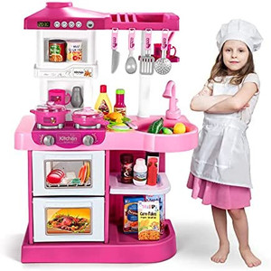 lot 7166 image: Play Kitchen Playset Pretend Food