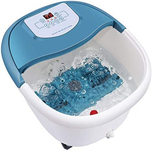 lot 7184 image: Foot Spa Bath Massager with Heat,6 Motorized Massage Rollers,Bubbles,Vibration and Red Light,Digital Temperature Control,Timer,Pedicure Stone,Relax Tired Feet for Home Office Use(Blue)