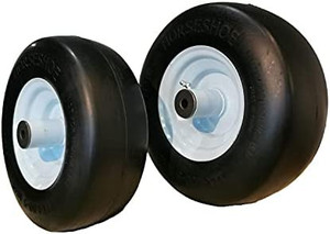lot 8008 image: N70 (2-PK-Set) New 11x4.00-5 Flat-Free Smooth Tires wSteel Rim for Zero Turn Lawn Mower Gardon Tractor - Hub 5inch with 12inch & 1inch Bore 114005 T161, ITEM Differs From Stock Photos