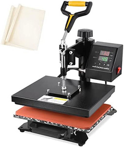 lot 8036 image: Heat Press 12 X 10 Professional Heat Transfer Digital Sublimation Machine 360 Degree Swing Away for T Shirts with Bonus 2 Teflon Sheet no display press only