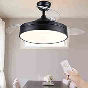 lot 8038 image: Bladeless ceiling fan, Newday 42 inch Retractable Ceiling Fan with Lights and Remote Control, Modern Ceiling Fan, Retractable Blades, Quiet Motor, Timer, Ceiling Fan with Lights for Living Room, Kitchen, Bedroom(Black