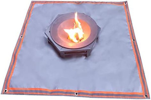 lot 9008 image: Dun Fire Pit Mat Fire Pit Pad Ember Mat Grill Mat Fireproof MatFireplace - Mat 59x 59 Made of Fireproof Materials with Visible at Night Protect Your Deck,Patio,Lawn from Popping Embers may vary from stock photo