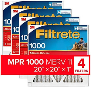 lot 9040 image: Filtrete 20x20x1, AC Furnace Air Filter 4 Pack