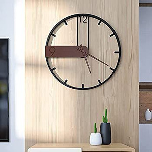 lot 9069 image: Wall Clock Round Minimalism 3D Non-Ticking Silent Quartz Clocks Wrought Hollow Mute with Modern Oversized Decorative with Arabic Numerals for Indoor Home Living Room Kitchen D�cor, A