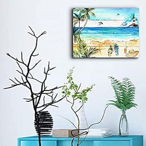 lot 9070 image: Canvas Wall Decor for Bedroom Wall Art Modern Lighthouse Picture for Living Room Office Size 11.6x14.6 Inches Wall Decoration
