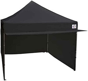 lot 9089 image: Impact Canopy 10 x 10 Canopy Tent with Awning, Sidewalls, and Roller Bag, Instant Gazebo Shelter, Black