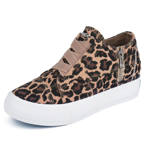 lot 9092 image: JENN ARDOR Women Casual Slip On Canvas High-Top Platform With Zipper Sneaker with laces size 9