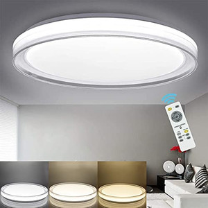 lot 9126 image: DLLT 48W Modern Dimmable Led Flush Mount Ceiling Light