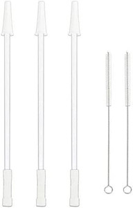 lot 9176 image: UUY Reusable Straws for 1Half Gallon Water Bottle (128oz64oz Jug), Cut Short to Fit any Bottle with Spout LidCap, Gym, Fitness, Big Jug Straws for Time Marker Motivational Sports Drink - Set of 5