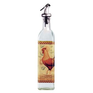 lot 9180 image: Grant Howard 39264 Rooster Glass Oil & Vinegar Cruet Dispenser Bottle, 16 Ounce