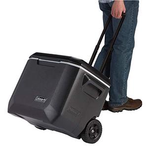 lot 5872 image: Coleman Rolling Cooler  50 Quart Xtreme 5 Day Cooler with Wheels  Wheeled Hard Cooler Keeps Ice Up to 5 Days, Black