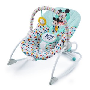 lot 6105 image: Bright Starts Disney Baby Mickey Mouse Infant to Toddler Rocker Seat - Happy Triangles
