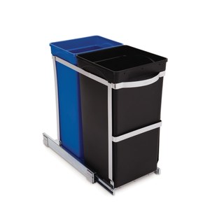 lot 6133 image: simplehuman Under-the-Counter 35 Liter Pull Out Dual Recycler Trash Can
