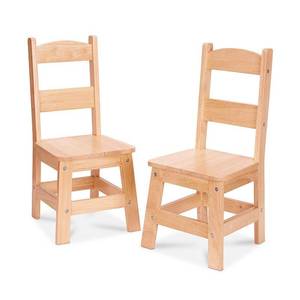 lot 861 image: Melissa and Doug Wooden Chair Pair - Natural