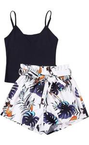 lot 875 image: SOLY HUX Womens 2 Piece Outfits Summer Cami Top with Shorts Set. Large