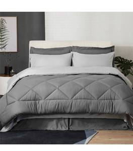 lot 876 image: Bedsure FullQueen Comforter Set. Grey