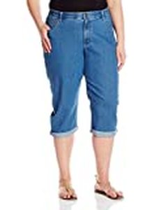 lot 877 image: Riders by Lee Indigo Womens Plus-Size Comfort Waist Cuff Capri, Vintage Quartz, 18 W