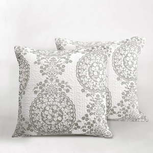 lot 886 image: DriftAway Samantha Floral Damask Medallion Pattern Bedding Euro Sham 2 Pieces 26 Inch by 26 Inch Plus 1.5 Inch Flange Greige