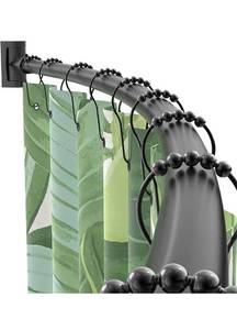 lot 888 image: Pretty Home Adjustable Arched Curved Shower Curtain Rod Rustproof Expandable Aluminum Metal Shower Rod 38-72 Inches