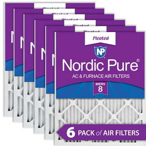 lot 897 image: Nordic Pure 16x25x1 (15_12x24_12) Pleated MERV 8 Air Filters 6 Pack