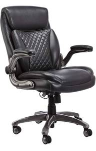 lot 898 image: AmazonCommercial Ergonomic Executive Office Desk Chair with Flip-up Armrests - Adjustable Height, Tilt and Lumbar Support. Retails $186