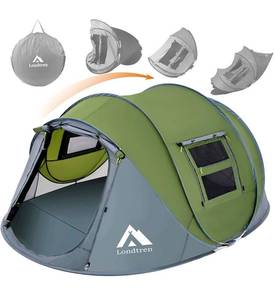 lot 905 image: 4 Person Easy Pop Up Tent Waterproof Automatic Setup 2 Doors-Instant Family Tents. Retails $109