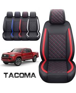 lot 906 image: Tomatoman Seat Covers Customized for 2005-2022 Tacoma Double Cab TRD Sport Limited Pickup Truck, Waterproof Faux Leather Car Cushions.