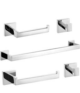 lot 910 image: TURS 5-Piece Bathroom Hardware Set Polished Chrome Towel Bar Holder Sets Hand Towel Holder and 2 Towel Hooks, Stainless Steel Wall Mounted, Q7P-P5