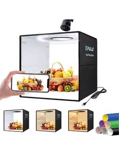 lot 915 image: OBEST PULUZ Photo Studio Light Box,16 x 16 Professional Portable Foldable Photography Dimmable Shooting Tent Kit with 160 LED Lights.