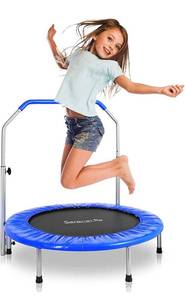 lot 947 image: Portable & Foldable Trampoline - 36 In-Home Mini Rebounder, Fitness Body Exercise
