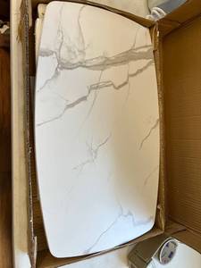lot 958 image: Gold and White Rolling End Table