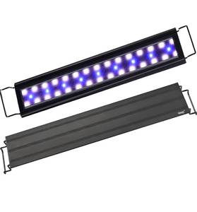 lot 968 image: hygger Adjustable Aquarium Light 25W Blue White LEDs with Aluminum Alloy Shell Extendable Brackets with External Controller Dimmer.