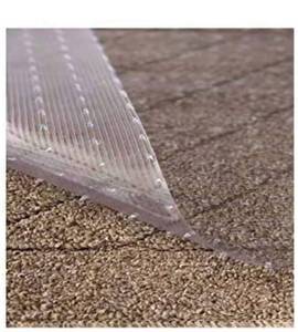 lot 970 image: Resilia - Clear Vinyl Plastic Floor RunnerProtector for Low Pile Carpet - Skid-Resistant Decorative Pattern, (27 Inches Wide x 6 Feet Long)