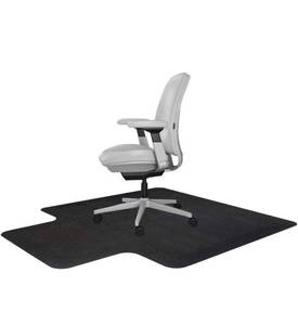 lot 971 image: Resilia Office Desk Chair Mat with Lip - for Low Pile Carpet (with Grippers) Black, 45 Inches x 53 Inches