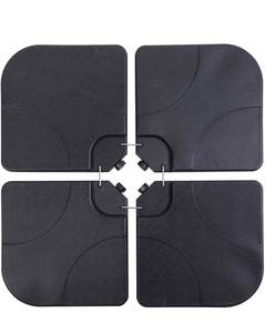 lot 972 image: Sunnyglade 4PCS 176LB Square Shaped Water Or Sand Filled Umbrella Base Cantilever Offset Patio Market Umbrella Base Stand with U Locking (Black)