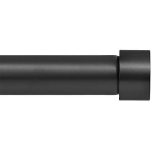 lot 979 image: Ivilon Drapery Window Curtain Rod - End Cap Style Design 1 Inch Pole. 72 to 144 Inch Color Black