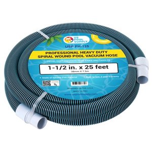 lot 982 image: U.S. Pool Supply 1-12 x 25 Foot Professional Heavy Duty Spiral Wound Swimming Pool Vacuum Hose with Kink-Free Swivel Cuff