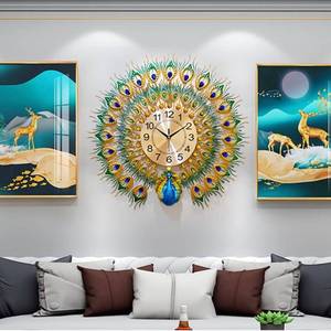 lot 992 image: Large Peacock Wall Clock 27.6 inch