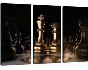 lot 993 image: King and Queen of Chess Canvas Wall Art