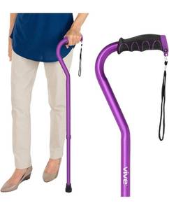 lot 1010 image: Walking Cane by Vive - Adjustable Cane for Men & Women - Sturdy Design Makes It The Ultimate Walking Aid - Slip-Proof Rubber Gives Staff Added Safety