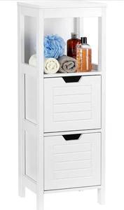 lot 1027 image: ZENODDLY Bathroom Storage Cabinet with Drawers and Shelves, White Bathroom Cabinnet