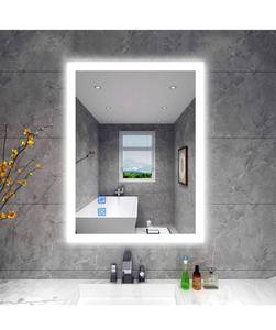 lot 1040 image: BBE LED Bathroom Mirror with Dimmable Light Anti-Fog Makeup Mirror Wall Mounted (32 x 24 Inch)