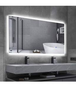 lot 1045 image: BBE 40 x 24 Inch LED Bathroom Mirror Dimmable Backlit Anti-Fog Wall Mounted Makeup Mirror