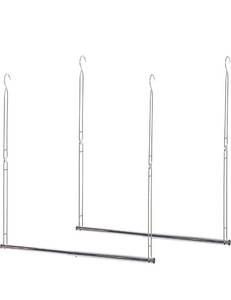 lot 1058 image: STORAGE MANIAC Hanging Closet Rod, Adjustable Width and Height Closet Hanging Organizer, Space-Saving Clothes Hanging Bar,
