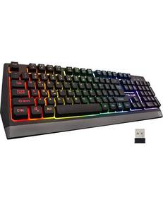 lot 1060 image: G-LAB Keyz Tungsten Wireless Keyboard - Ergonomic Wireless Keyboard, Durable, Discreet, Built-in Long-Lasting Battery -