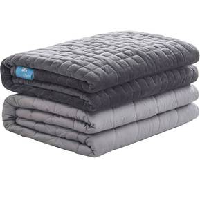 lot 1061 image: COOLZEN Ultra-Cooling Weighted Blanket 20 lbs &amp Removable Cover - Premium Glass Beads - Gray All Season Warm &amp Cool CottonMinky Breathable 60 x 80