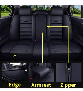 lot 1065 image: Aierxuan Back Rear Seat Covers Universal for Toyota Honda Kia Ford Mazda Jeep Lexus Waterproof Leather Compatible with Split Bench 6040 (Rear SeatBlack)