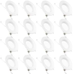 lot 1071 image: Sunco Lighting 16 Pack 56 Inch LED Recessed Downlight, Baffle Trim, Dimmable, 13W75W, 5000K Daylight, 965 LM, Damp Rated, Simple Retrofit Installation - UL  Energy Star